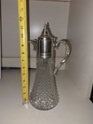 Italian Silverplate Cut Glass Lidded Pitcher Victorian Diamond Pattern 