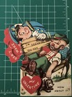 Valentine Card Mechanical Vtg Police Homeless Tramp Hobo Puppy Sad Unused