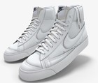 Men s Nike Blazer Mid  77 Leather Triple White Classic Nike Id Authentic Vintage
