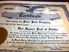 Vintage One Square Foot Of Alaska Certificate From The 1970s  Polar Park Company