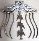 Large Silver Navajo Native American Fringe Brooch  Corn Detail  Refxdod 