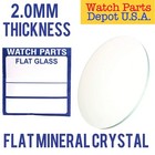 New Round 2mm Thick Flat Watch Mineral Glass Crystal Replacement Size 17mm-50mm