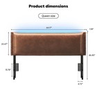 Headboard For Queen Size Bed With Storage Shelf   Outlets   Rgb 3-level Height