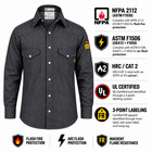 Flame Resistant Denim Shirt Frc - 100  Cotton Blend  7 Oz   Light Weight