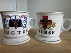 Vintage Doctor   Nurse Occupational Style Shaving Mugs Set Medical Novelty
