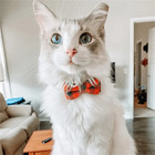 Bow-tie Cat Collar Cute Plaid Safety Brakaway Collar Pet Adjustable Buckle Bell