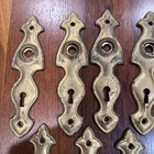 10 Antique Ornate Brass Art Deco Door Knob Back Plate 7    X 1 75   