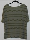 Women s Old Navy Olive Green Heather Print S s Boxy Burnout Tee - Size Large
