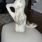 Vintage Cast Iron Jeweled  Mermaid Statue Figurine