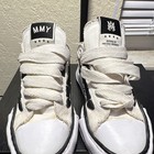 Mmy Patchwork Frayed Canvas High Top Sneakers White Black Men s Casual Shoes