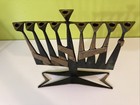 Rare Vintage Modernist Hadar Menorah Mixed Metals Israel Hanukkah 9 25    W