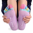 Dh 5-toe Rainbow Grip Socks For Yoga Pilates Barre Dance Non Slip Non Skid Socks