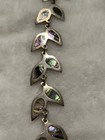 Vtg Mexican  Hecht En Abalone Inlay Silver Plated   Necklace Handmade 17   