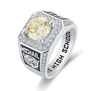 Fully Customized High School Class Ring Gift For University Grads Round Gemstone