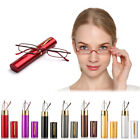 Classic Rimless Compact Reading Glasses Readers Travel Slim Design With Case