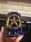 Navy Dark Blue United States Marshal Mug Gold Star Badge District Of Idaho U s  