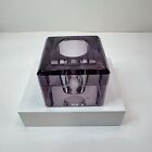 Antique Heavy Crystal Amethyst Colored Glass Inkwell Square Art Deco No Lid