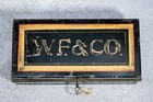 Rare Wells Fargo Antique Metal Money Cash Box With Key Banking Finance Americana