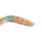 Vintage Australian Wooden Boomerang Hand Painted Kangaroo Aboriginal Dot Art