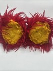 Vtg Uli Uli Red Yellow Hawaiian Dance Feathered Maracas