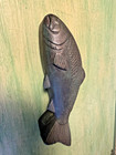 Vintage Cast Iron Fish Trinket Box With Detailed Scales And Fins Marked M l  