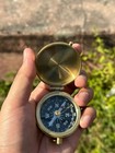 Antique Military Nautical Compass Brass Vintage Wwii Pocket Compass