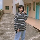 Women Knitted Top Sweater Jumper Pullover Long Sleeve Striped Casual Loose
