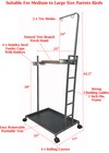 X-large Parrot Bird Wooden Perch Play Gym Ground Climbing Ladder Stand Toy Hook