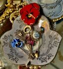 Lot 7 Vintage Antique Victorian Hat Hair Stick Pins Set Lapel Cameo Flowers