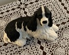 Cocker Spaniel Figurine  Black And White Parti Dog 5 Inch Heavy 12 Ounce Puppy