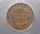 1833 Classic Head Half Cent 1 2c Icg Au58  001 About Uncirculated Ecc c  Inc 