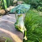  Frog Statue For Garden  Green Frog Figurine For Outdoor Decor Umbrella Frog