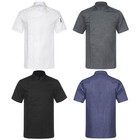 Men s Tops Work Chef Coats Cafe Jacket Workwear T-shirts Solid Color Costume