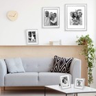 Isaac Jacobs 11x14 Silver Beveled Mirror Frame W mat For 8x10 Wall Display