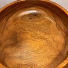 Vintage Hand Turned Wood Bowl 10 In Hardwood Stained Nice