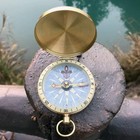 Brass Pocket Compass     Vintage Style Handcrafted Navigation Compass