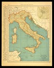Vintage Map Of Italy Wall Art Original Atlas Venice Roma Firenze Napoli Antique
