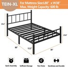 Twin-xl Size Metal Bed Frame W  Headboard   Footboard 14 Inch Metal Platform