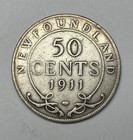 1911 Newfoundland  canada  50 Cents - Silver Coin Low Mintage George V