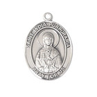 Sterling Silver Saint Lydia Purpuraria Medal Pendant 24  Endless Chain Necklace
