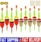 5pcs Lighted Slip Bobber Wood Eva Fishing Float With Glow Sticks Night Gear Bass