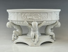 Pair Large Antique French Sevres Style Biscuit Porcelain Centerpiece Bowls 