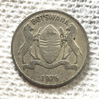 1976 Botswana Africa 25 Thebe Coin Zebu Bull Cow Animal Wildlife