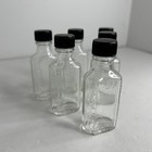 Vintage Duraglas 3i Clear 1 Ounce Bottle With Black Cap Owens Lot Of  6