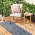 2 x7  Stitched Grid Woven Outdoor Area Rug Slate Blue - Threshold Designed