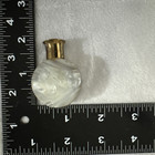 Vintage Gold Tone Faux Mother Of Pearl Miniature Perfume Bottle Parfume Empty