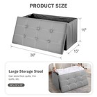 30  Folding Storage Ottoman Bench 110l Capacity Pu Leather Foot Rest Stool Cube