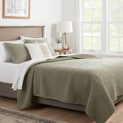 Twin twin Extra Long Garment Washed Paisley Stitch Quilt Moss Green - Threshold 