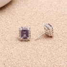 Colour Changing Alexandrite Octagon Stud Earring Solid Silver Moissanite Jewelry