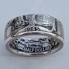 Silver Dollar Coin Ring Handmade Crafted Rare Silver Morgan Men Rings - Free Usa